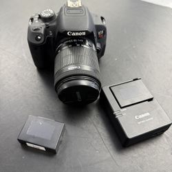Canon EOS Rebel T5i DSLR Camera With 18-55mm Lens, 3 Batteries And Charger 