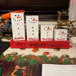 Custom Family Named Snow Men Deco F