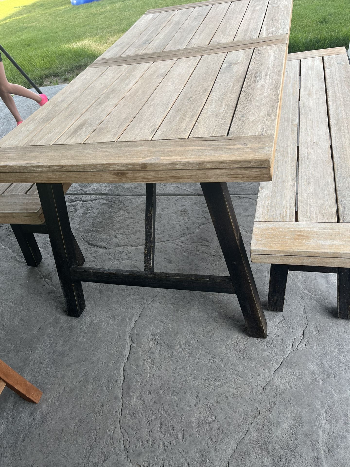 Outdoor Table And 2 Benches