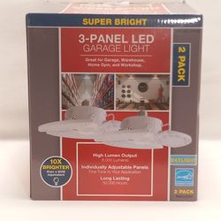 3 PANEL LED GARAGE LIGHT 8000 Lumens 2-PACK