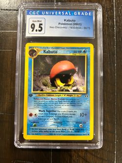 Kabuto 56 1st Edition CGC 9.5 BLUE LABEL [CGC 10] Pokémon 2001 Neo Discovery🏷️