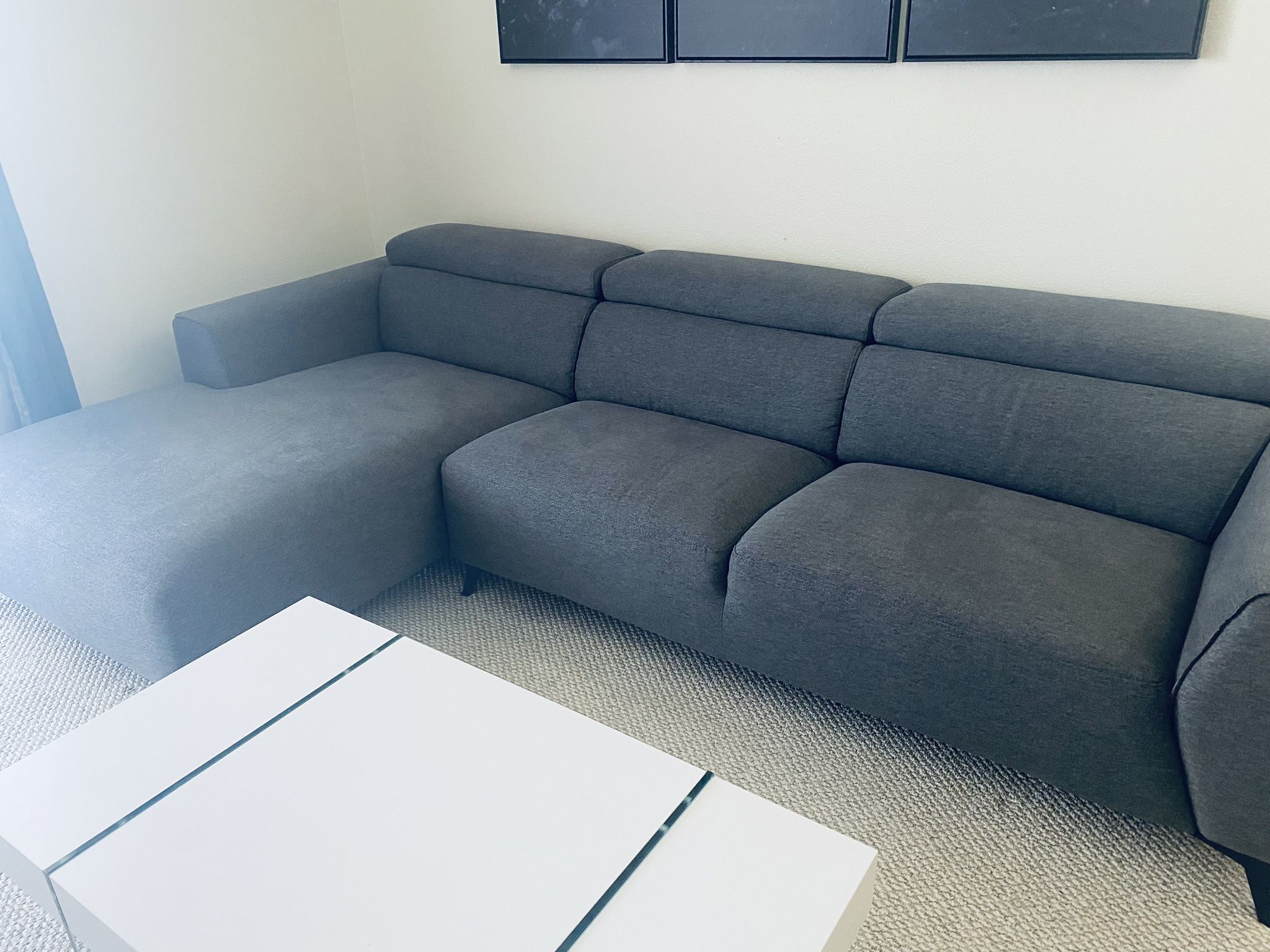 Living spaces grey Sectional 