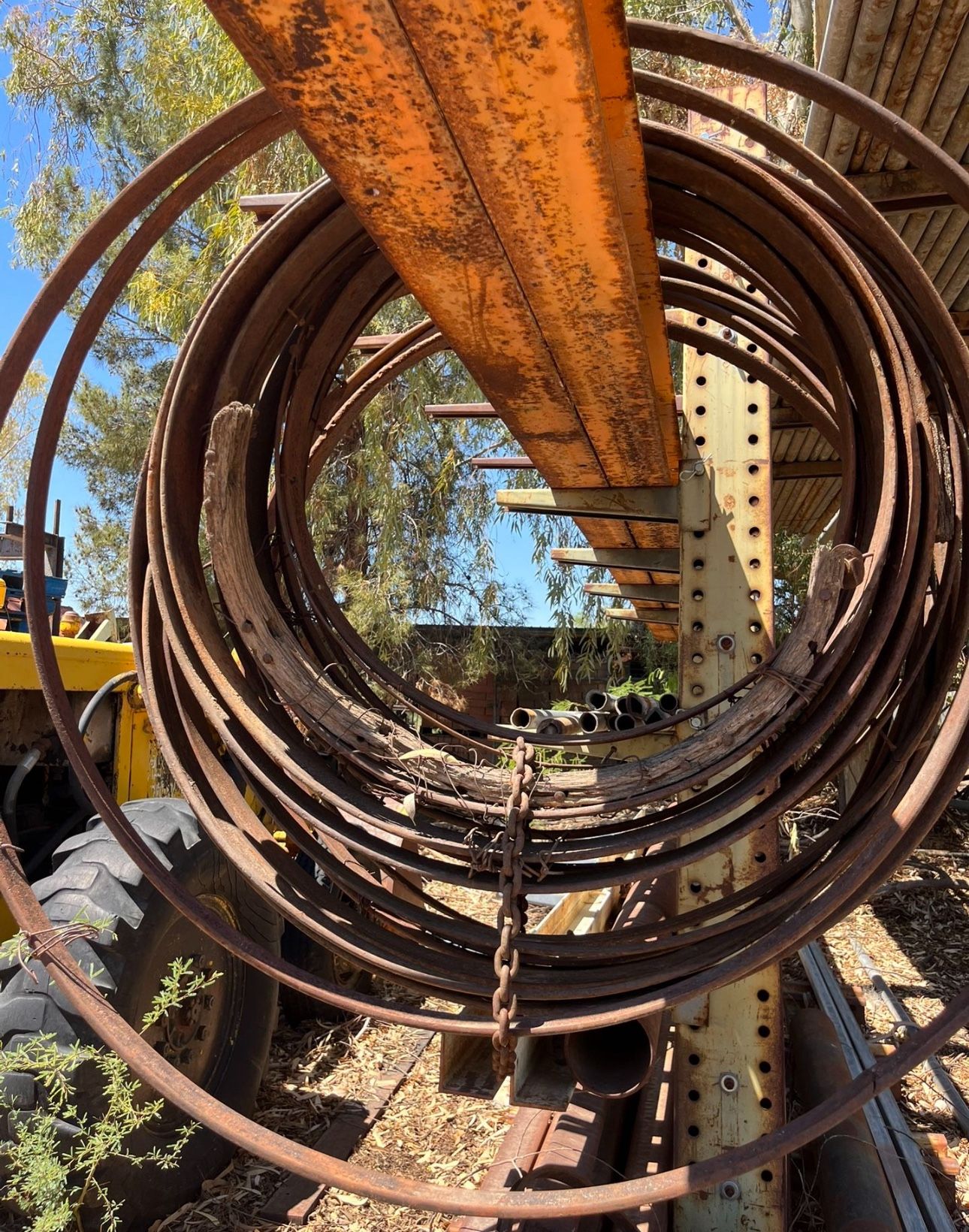 red iron wagon wheels 