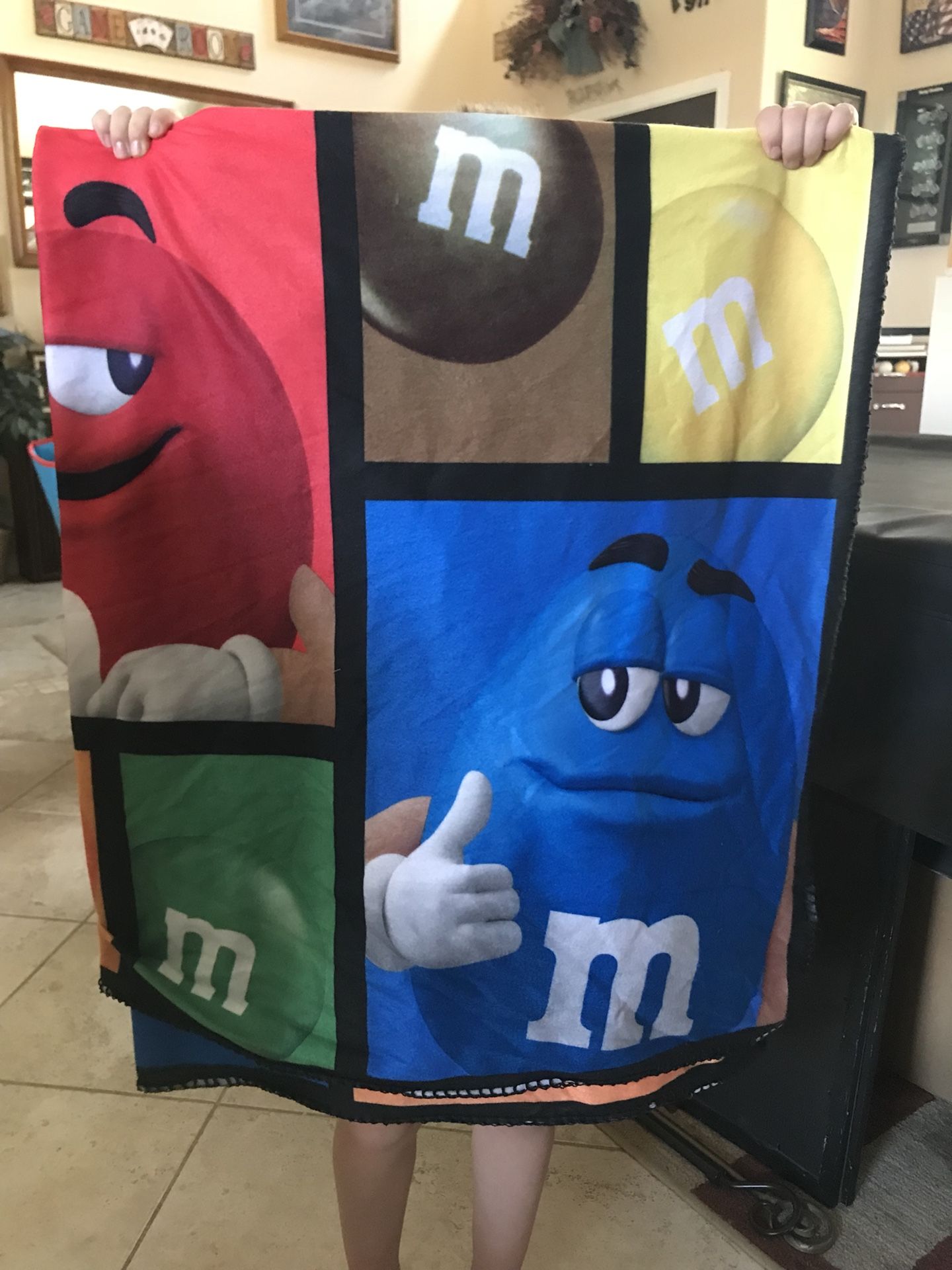 M&M blanket from M&M world in Las Vegas