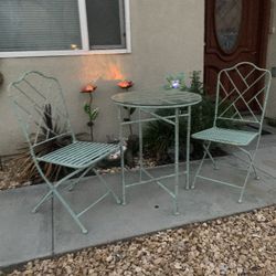 Bistro Table And Chairs Patina Green  