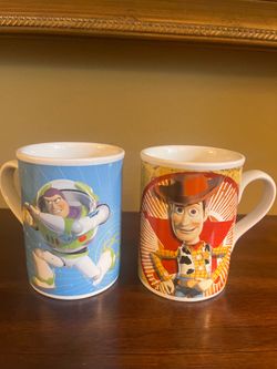 Disney Pixar Wood Buzz Lightyear Toy Story Mug Cup Set