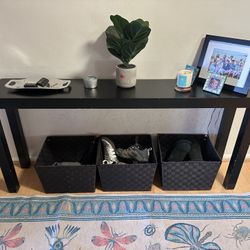 Console Table black wood 5ft X 1ft X 27in High
