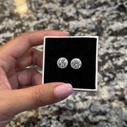 Moissanite 2 CT Round Halo Earrings (New) 