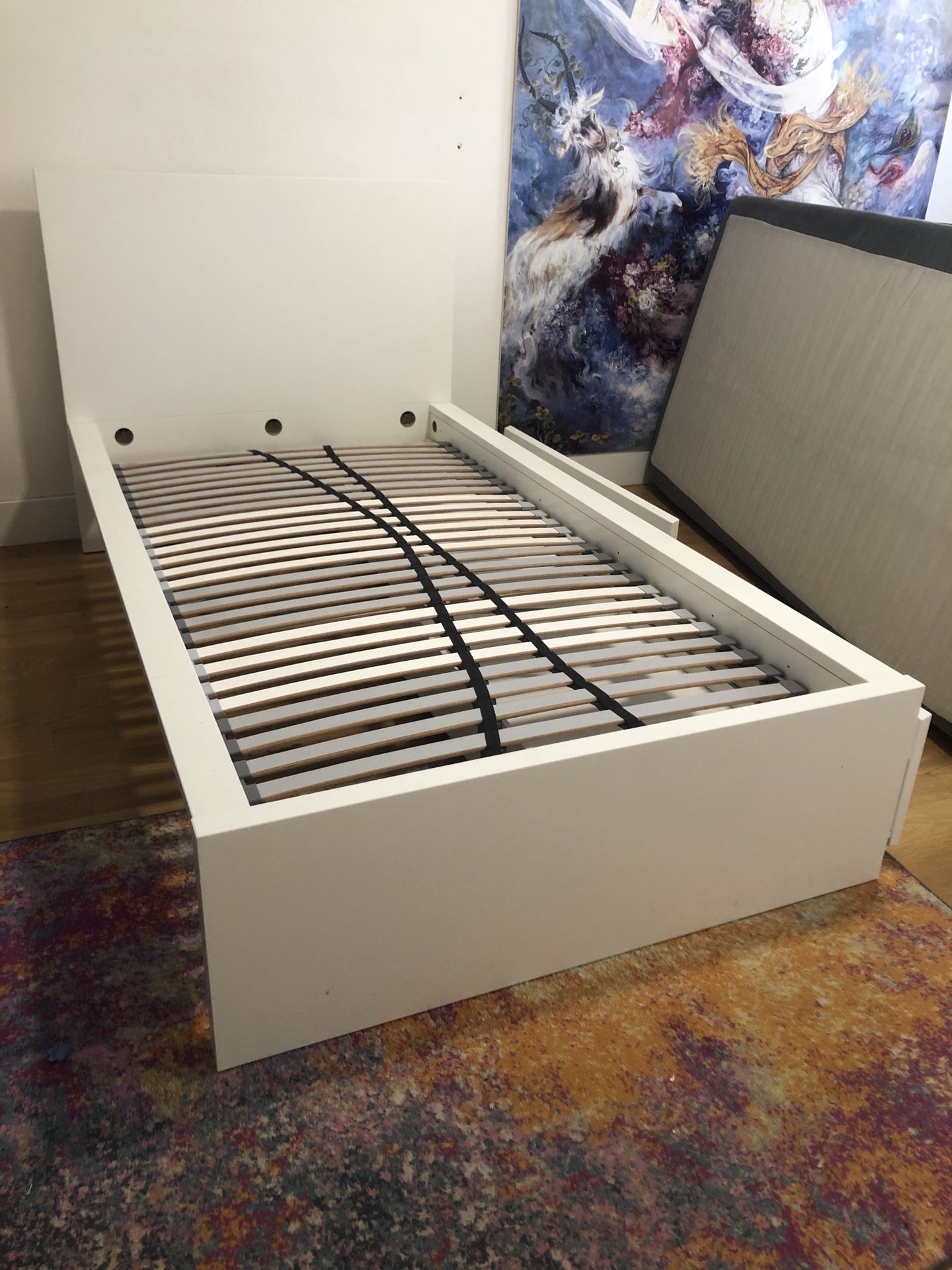 IKEA MALM TWIN BED FRAME WITH STORAGE DRAWERS