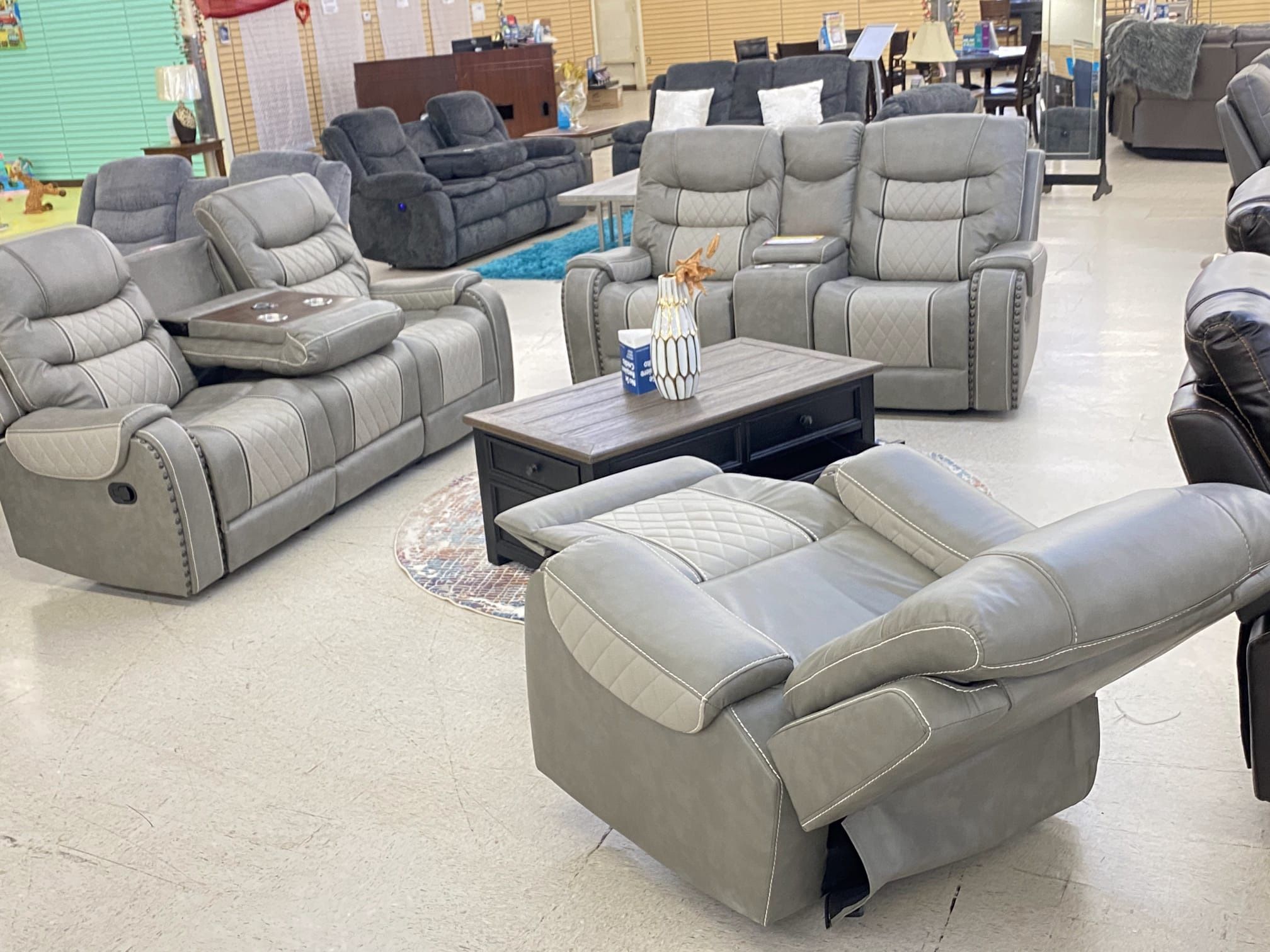 New Manual Reclining Sofa Set. Get It Home Now For Only $49 And pay Later