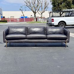 CB2 Hoxton Leather Couch Charcoal Gray Retails 3k Ask for Delivery 🚚