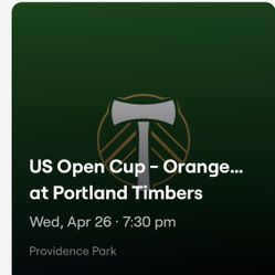 Timbers Open Cup 2 Tickets Wednesday 4/26
