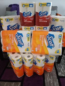 Scott paper towels or toilet Paper $4 each