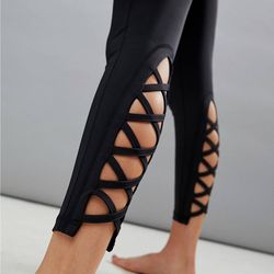 S2 Sportswear Black Strap Leggings Large