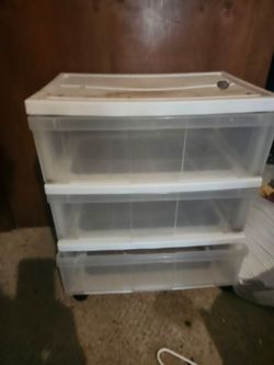 Free Plastic Three Drawer Dresser/ Storage container