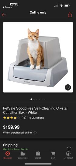 PetSafe ScoopFree Self-Cleaning Crystal Cat Litter Box - White