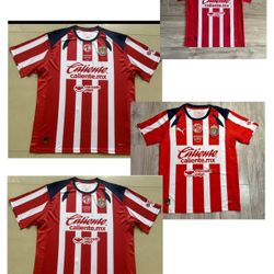 Soccer  America aguilas Chivas Guadalajara el rebaño sagrado  New Jersey  2025-  2026 fan version sizes small to 4xl tricampeon futbol Mexico home loc