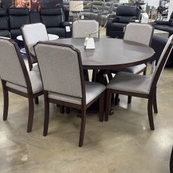 Round Table With 6 Chairs 