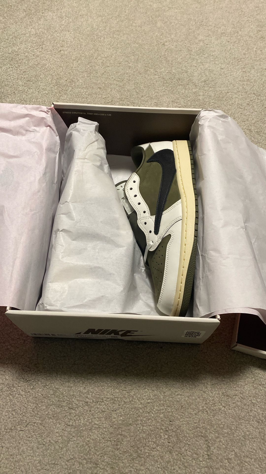 Jordan 1 Low Travis Scott Medium Olive Size 11.5