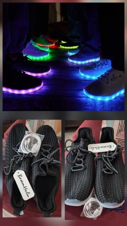 New -BosenHulu LED Light-Up Sneakers - Black Men's Size 10.5-11