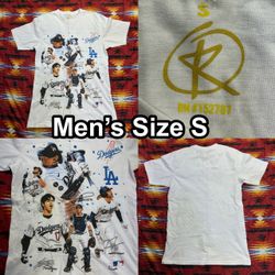 Los Angeles Dodgers Back 2 Back Champions White T-Shirt Men’s Small Roque Supply