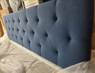Blue Upholstered Queen tuffed Headboard