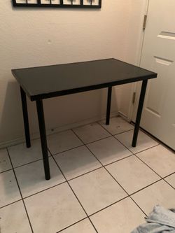 Black Craft table with metal legs… Delivery Available or meet halfway