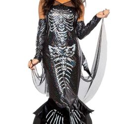 Seeing Red Dark Skeleton Mermaid Costume Dress # 90222 Size XL NIP!