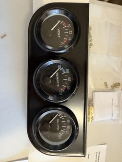 2 inch 52mm Triple Gauge Set Oil Pressure Water Temp Voltmeter 12V Car Truck Boat