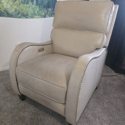 Cream Leather Recliner Chair