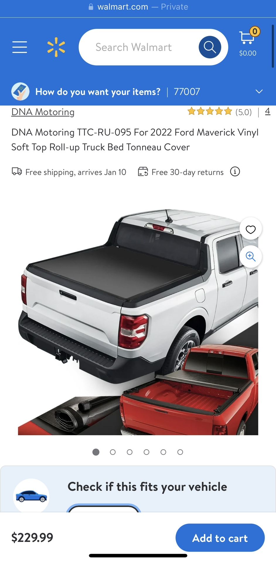 Ford maverick Soft top roll up bed cover 4 12 ft year 2022