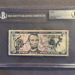 Jim Mora $5 US Currency Note signed.Negotiable 
