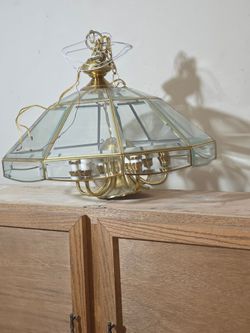 Gold and glass chandelier