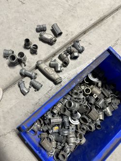 Large Mixed Lot Of Electrical Conduit Fittings And Connectors 