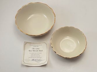 2 Lenox “Rose Blossom” Bowls, Ceramic & Gold