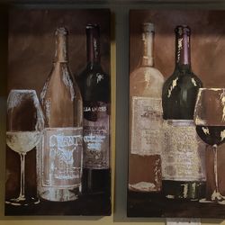 Wine Bottle Art Set Of 2