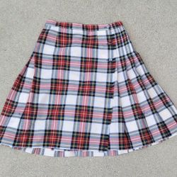 Vtg Bonda 100% Pure Wool Wrap Kilt Plaid Skirt