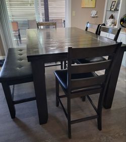 Dining set expresso black, 6 pc