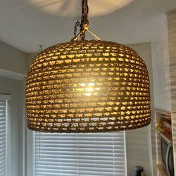 Boho Ratan Hanging Lamp With Edison Lights