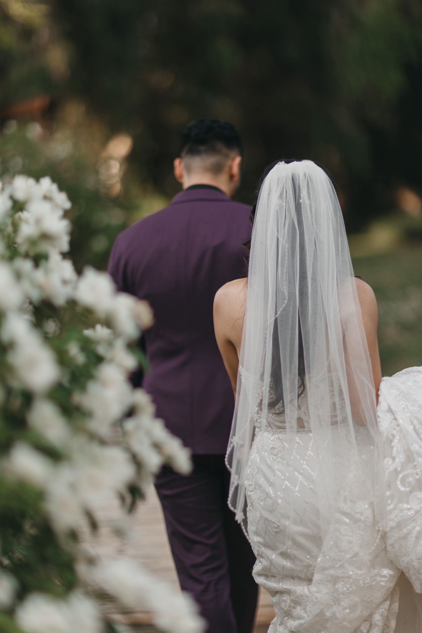 Beaded Scallop Mid-length Veil
