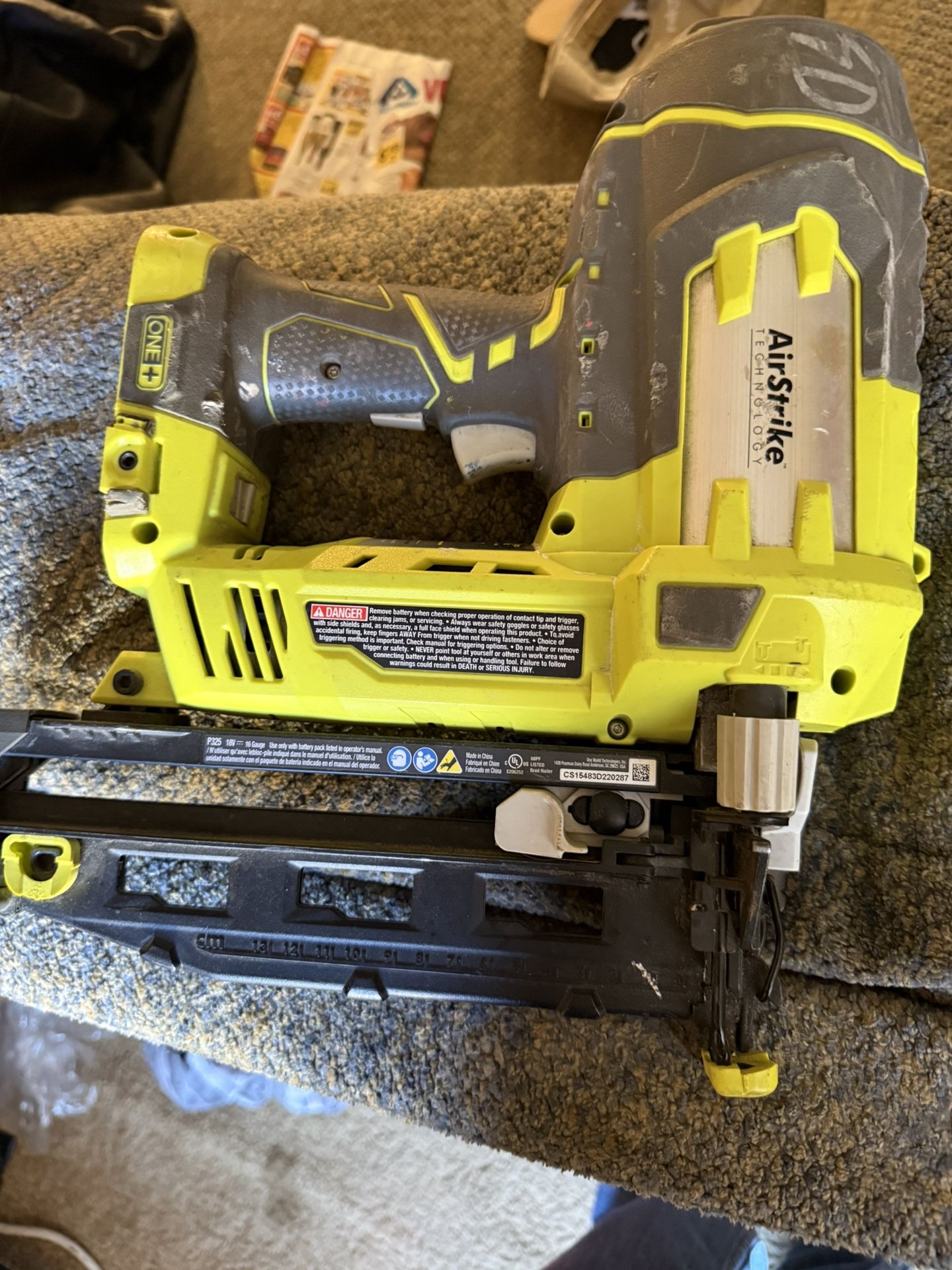 Ryobi 18V Brad Nailer (Tool Only) No Battery