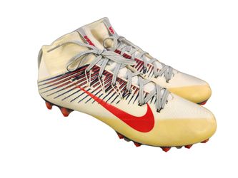 NIKE VAPOR UNTOUCHABLE 2 WHITE YELLOW RED CARBON FOOTBALL CLEATS SHOE SZ 14/48.5