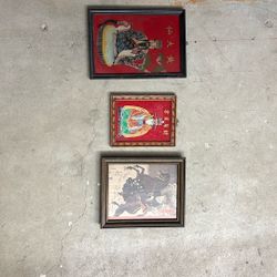 3 Framed Asian Art Pix 