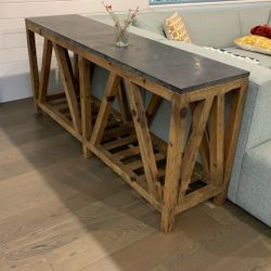 Stone-topped Console Table, 71” X 18”