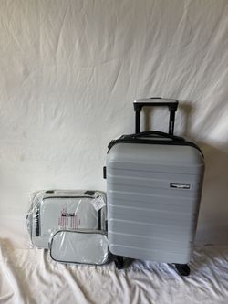 Travelers Club Carry On Luggage Gray spinner Lightweight 