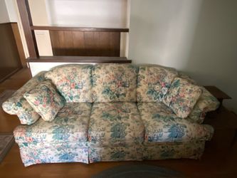 Couch and Love Seat Floral on White