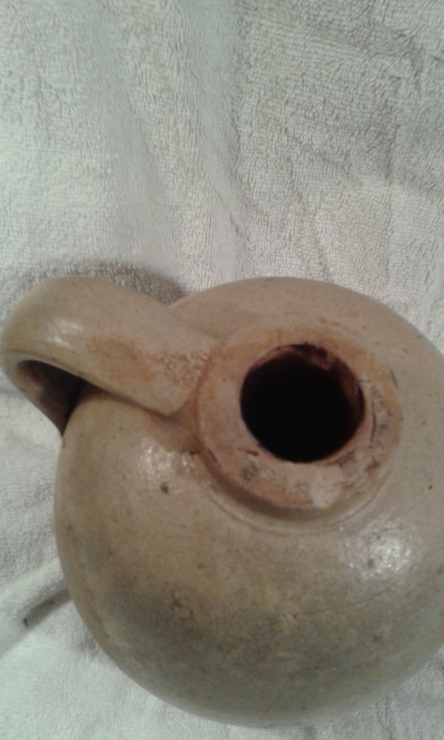Civil war salt glazed jug! dug up in the 1970-s 1861-1864 -original!