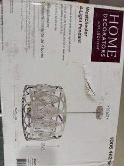 2 NEW Home Decorators Westchester 4-Light Crystal Pendant Chandelier