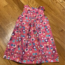 Hanna Andersson Girls Dress 3T Flowers Pink Lovely