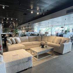Ivory 4PC Chaise Sectional Couch 